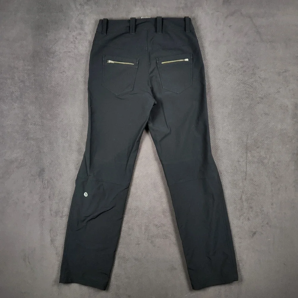 Lululemon Men's Black Commission Pants 31x34 Vintage Octagon Logo Zipper Pockets